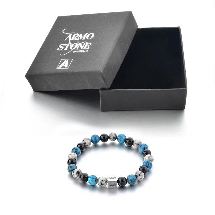 Armo Blue and Grey Agate with Onyx Stones