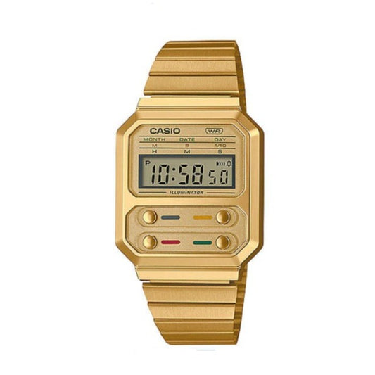 Casio  Gold  Unisex Wristwatch - A100WEG-9ADF