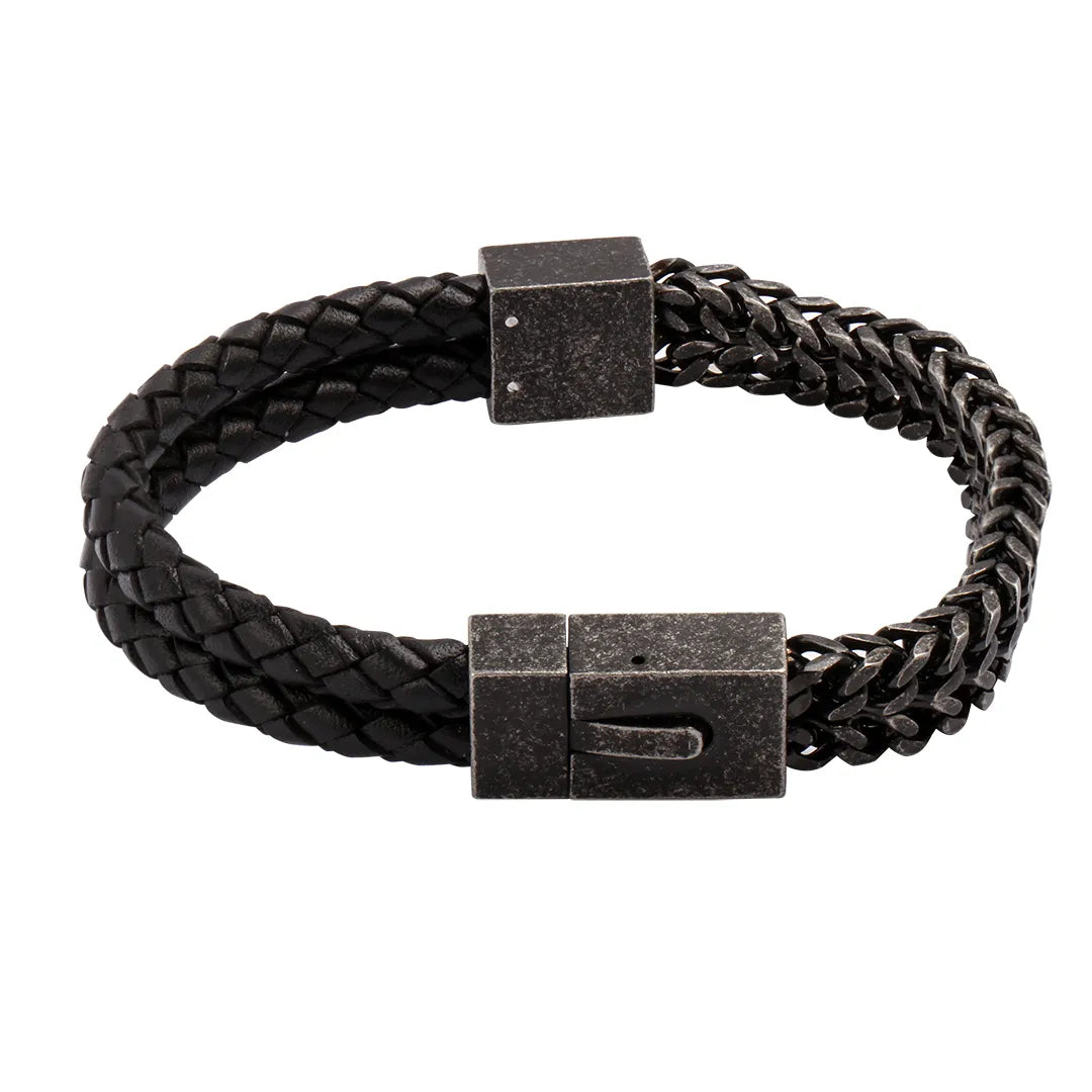 Armo Double Steel Chain with Leather