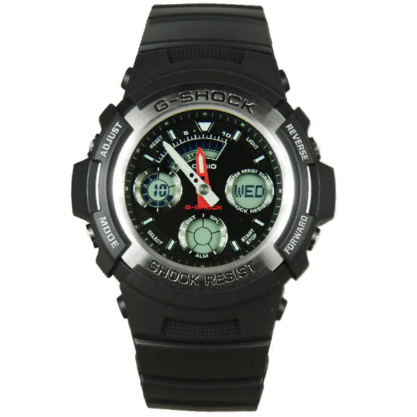 Casio G-Shock Analog-Digital Black Dial Men's Watch - AW-590-1ADR