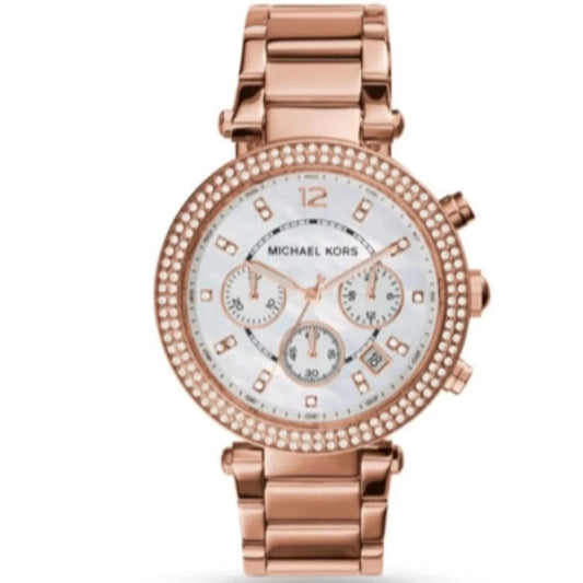 Michael Kors Camille Chronograph Rose Gold-Tone Stainless Steel Watch MK6995