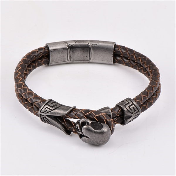 Armo Braided Brown and Skull2 Size Adjustment Clasp