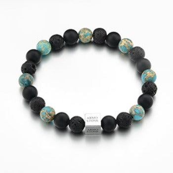 Matt Onyx, Lava and Marbled Turquoise Stones