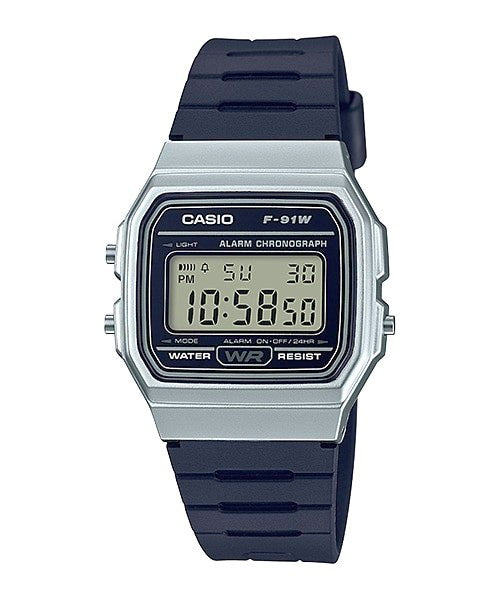 Casio Men's Digital Watch - Black and Silver (F-91WM-7ADF)