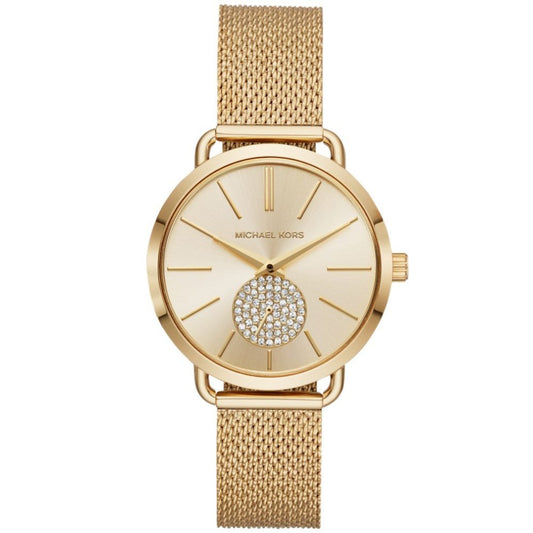 Michael Kors Ladies Gold Round Stainless Steel Watch