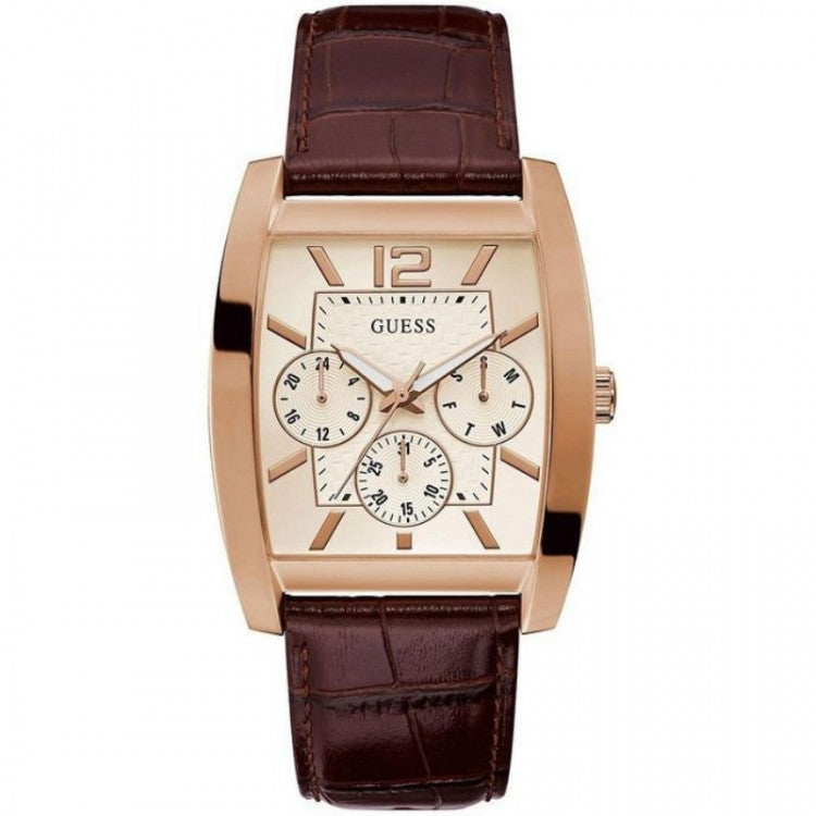 GUESS Solitaire Mens Dress Rose Gold Multi-function Watch GW0064G2
