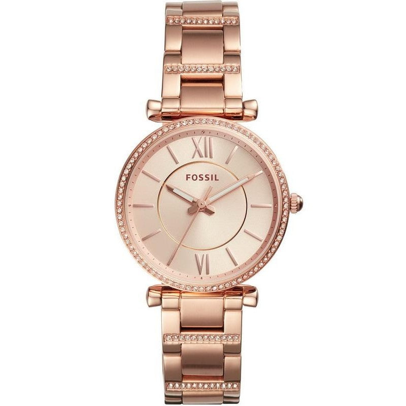 Fossil Carlie Rose Gold Stainless Steel Women Watch-ES4301
